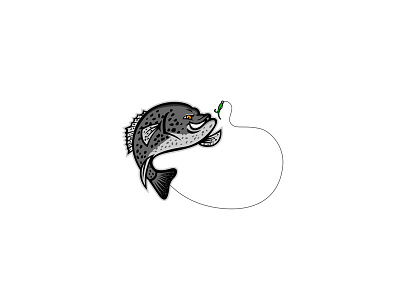 Crappie Jumping For A Bait Mascot bait black crappie crappie jumping mascot single hook speckled bass specks strawberry bass