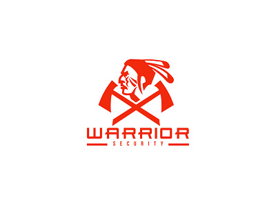 Native American Warrior Security Mascot axe crossed tomahawk hatchet mascot native american indian striking tool warrior warrior security