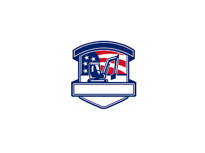 Excavation Services USA Flag Badge