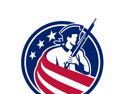 American Patriot USA Flag Icon american mascot militia minuteman patriot patriotic revolutionary soldier star spangled banner flag stars and stripes usa
