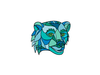 Grizzly Bear Head Mosaic