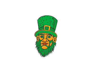 Irish Leprechaun Mono Line Color elf fairy tale green hat ireland irish leprechaun luck mono line mono weight monoline patrick top hat