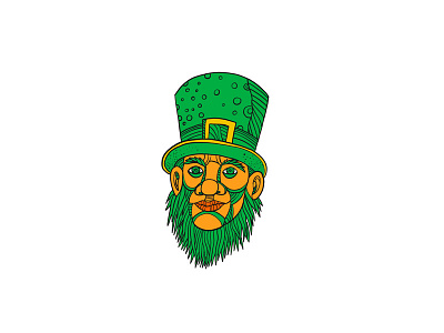 Irish Leprechaun Mono Line Color