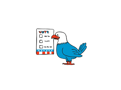 American Eagle Voting Election Ballot Drawing