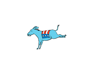 American Donkey Kicking Color Drawing american buck bucking burro donkey doodle drawing flag jackass kick kicking stars and stripes usa