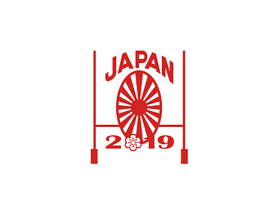 Japan 2019 2019 japan ball goal post icon japan 2019 japanese retro rising sun rugby rugby goal post sakura