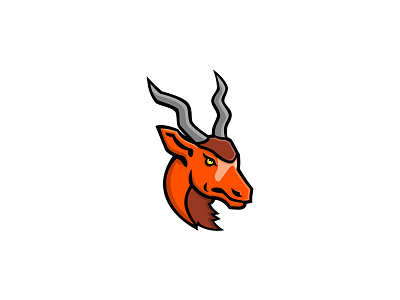 Addax Head Side Mascot addax antelope goat head horn icon mascot screwhorn screwhorn antelope white antelope