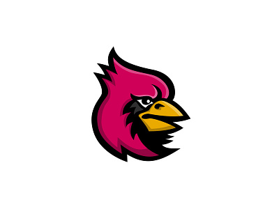 Cardinal Bird Head Mascot