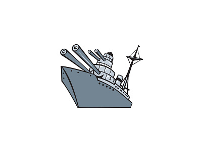 Cartoon Battleship With Big Guns battleship boat cannon caricature cartoon cruiser destroyer gun naval navy vessel world war two