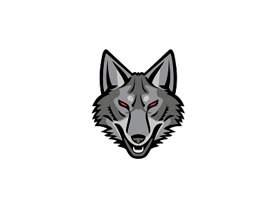Gray Coyote Head Mascot animal canid canine coyote dog gray gray coyote gray wolf grey head icon mascot pet retro wolf