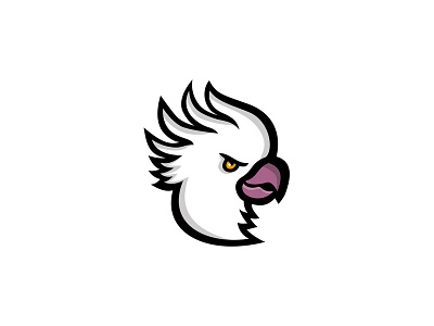 Crested Cockatoo Head Mascot bird crest crested cockatoo head icon mascot plummage sulphur crested cockatoo white cockatoo