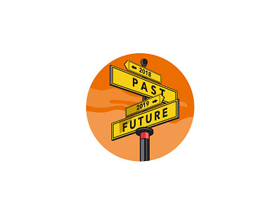 Past 2018 and Future 2019 Signpost Retro 2018 2018 past 2019 2019 future direction directional guidance icon intersection milestone post retro road road map road sign sign sign post signpost