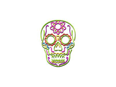 Sugar Skull Neon Sign all souls day bone calavera day of the dead dead death decoration decorative skull día de los muertos edible halloween human skull mexican neon neon sign painted skull sugar skull tattoo tattoo skull