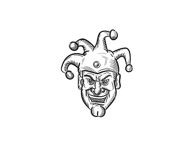 Crazy Medieval Court Jester Drawing court jester crazy demented deranged doodle drawing fool grin grinning harlequin hat jester male man medieval court jester mentally unsound sarcastic silly smile smiling
