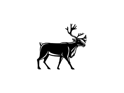 Caribou Walking Side Retro antler boreal woodland caribou caribou icon iconic mascot nostalgia past rangifer tarandus reindeer retro revival revivalism siberian tundra reindeer side vintage vintage inspired walk walking wild reindeer herd