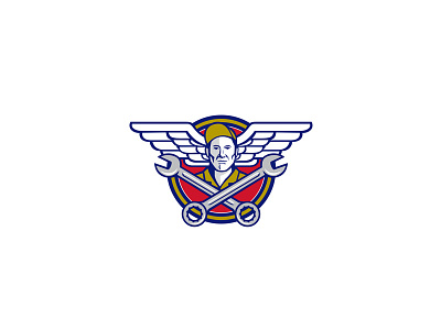 Crew Chief Crossed Wrench Army Wings Icon air force air force wings aircraft mechanic army army wings aviator crew chief crossed crossed spanner ground crew icon mechanic military noncommissioned officer pilot retro soldier spanner wing wrench