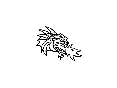 Mythical Dragon Breathing Fire Mascot