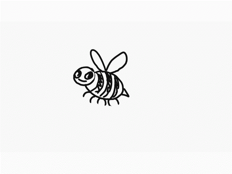 Cartoon Bee Flying Flipping Over Drawing 2D Animation