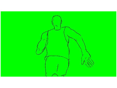 Marathon Runner Running Rear Drawing 2D Animation