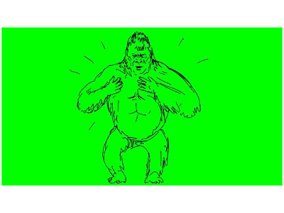 Silverback Gorilla Beating Chest Drawing 2D Animation