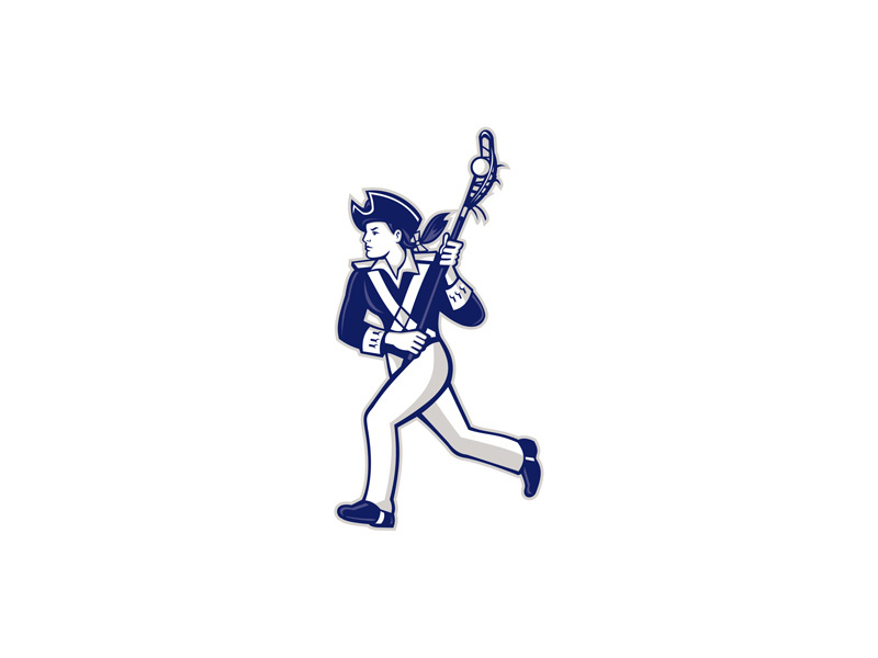 Female Patriot Lacrosse Player Mascot symbol sign retro head player sport woman stick lax running minuteman patriot womens lacrosse lacrosse stick girl female lacrosse american patriot icon mascot