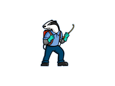 Badger Pest Control Mascot american badger backpack badger brock chemical spray commercial eurasian badger european badger exterminator garden sprayer backpack guy icon insecticide mascot mustelidae pest control pest control sprayer pesticide spray pump pressure sprayer professional