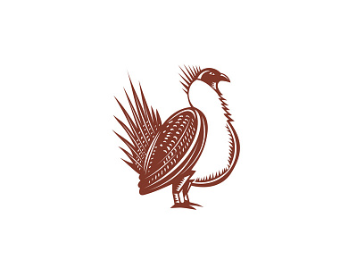 Sage Grouse Bird Woodcut