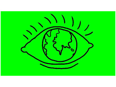 Eye With Earth Globe as Eyeball Drawing 2D Animation