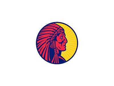 Old Native American Chief Headdress Circle