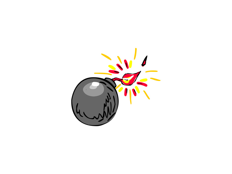 Black Ball Bomb Burning Fuse Drawing By Aloysius Patrimonio On Dribbble