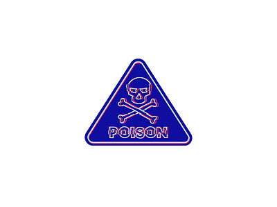 Poison Symbol Neon Flickering Icon