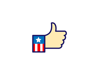 American Hand Thumbs Up Icon approval approve extended upward hand hand gesture icon interference like like button like option okay recommend button retro stars and stripes thumb signal thumbs up