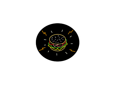 Cheeseburger Retro Neon Sign Oval bread bun burger cheeseburger eating fastfood fat food hamburger junk food lettuce meal meat patty neon neon sign retro sandwich slice tomatoes unhealthy