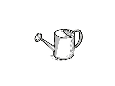 watering can Garden Tool Cartoon Retro Drawing artwork black and white can cartoon drawing equipment garden tool gardening hand drawing hand tool implement isolated line drawing retro sketch tool vintage water can watering can white