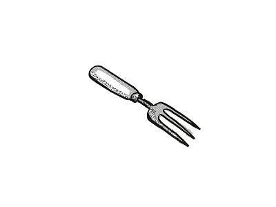 hand fork Garden Tool Cartoon Retro Drawing