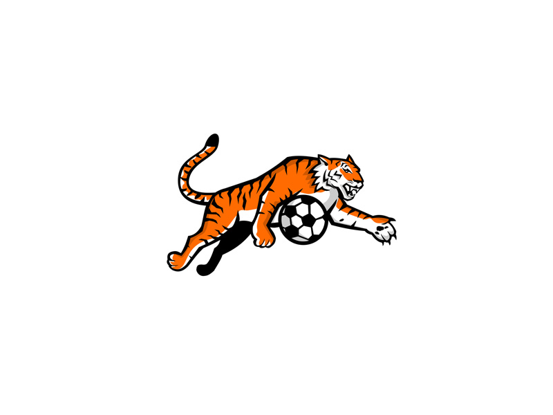 Tiger Jumping Soccer Ball Mascot by Aloysius Patrimonio on Dribbble