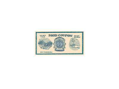 Vintage American Food Coupon Drawing coupon document doodle drawing financial discount food coupon food stuff ration rebate redemption ticket vintage