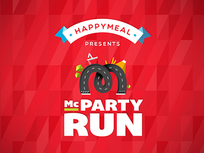 McParty Run Masthead android app car fast food icon layout lockup logo masthead mcdonalds mobile road street typography