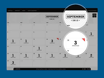 Event Calendar - Concept Design calendar date design digital event flat interactive microsite monochrome ui ux website