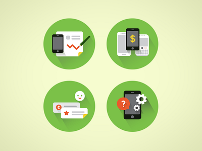 Icon Set (Phone) android blackberry communication design flat green icon icons iphone long shadow phone vector