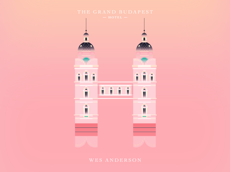 The Grand Budapest Hotel Dropcap 2 architecture building dropcap grand budapest hotel illustration jessica hische lettering monument valley skillshare surreal typography wes anderson