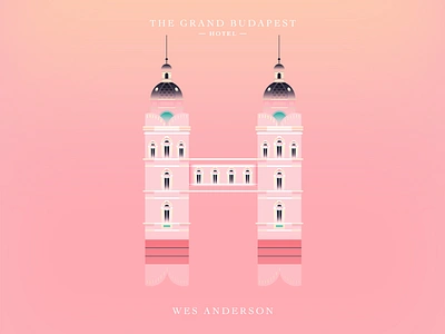 The Grand Budapest Hotel Dropcap 2 architecture building dropcap grand budapest hotel illustration jessica hische lettering monument valley skillshare surreal typography wes anderson