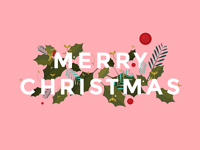 Merry Christmas Dribbble! celebration christmas illustration leaf occasion tree xmas