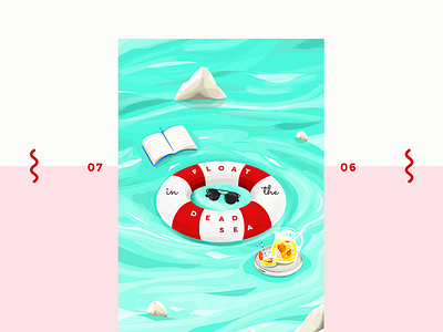 The Glass Quarter Full - Float in the Dead Sea bucketlist download drawing float free holiday illustration quarter life crisis sea summer travel wallpaper
