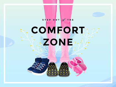 The Glass Quarter Full - Step Out of the Comfort Zone art direction bucketlist download drawing editorial illustration illustrator layout quarter life crisis series shoes typography