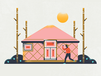 Airbnb 2018 Travel Trends - Yurt airbnb architecture flat holiday house illustration nature outdoor summer texture travel vector