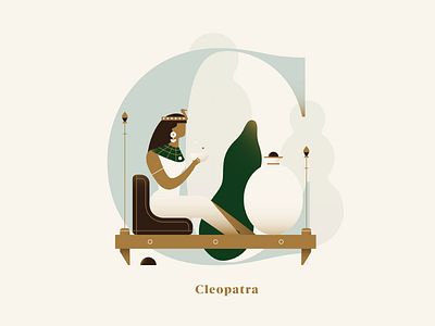 Phenomenal Women - Cleopatra alphabet cleopatra dropcap egypt flat girl gradient illustration letter queen vector woman