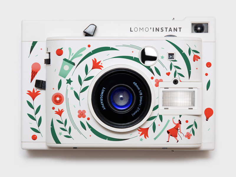 Lomography x Elen Winata bright camera clean collaboration colorful custom camera diy flat flowers gradient illustration lomography plants product design swiss vector white