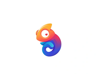 Chameleon branding gradient illustration vector logo ui ux design vector