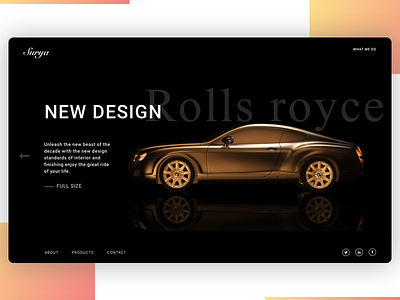 Rolls Royce darktheme ui ux web